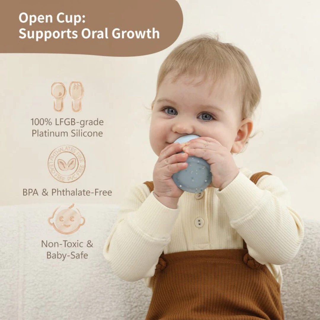 Barnabolli úr mjúku sílikoni fyrir fyrstu drykkjuna